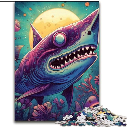 Puzzle für Erwachsene, 1000 Teile, Monsterhai, Holzpuzzle, Geburtstage, Weihnachten, Halloween, Thanksgiving, Ostern, Größe 26x38cm Puzzle für Erwachsene, 1000 Teile, Monsterhai, Holzpuzzle, Geburtstage, Weihnachten, Halloween, Thanksgiving, Ostern, Größe 26x38cm von WGLINGX