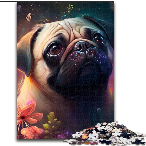 Puzzle für Erwachsene, 1000 Teile, Mops, Unmögliches Puzzle für Erwachsene, Kinder ab 14 Jahren (Größe 26x38cm) von WGLINGX