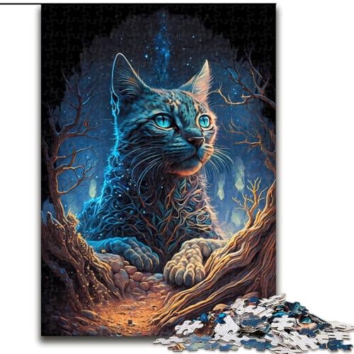 Puzzle für Erwachsene, 1000 Teile, Mystische Savannenkatze, Puzzle für Erwachsene, anspruchsvolles Denkspiel für Teenager, perfekt als Heimdekoration oder Geschenk, Größe 50x75cm von WGLINGX