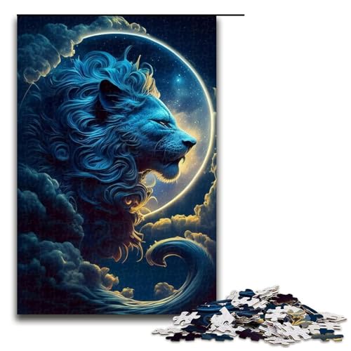 Puzzle für Erwachsene, 1000 Teile, Mystisches Mondlöwenspielzeug, Denkspiel, Jedes Teil ist einzigartig – Herausforderndes, unterhaltsames Familienspiel, 50 x 75 cm Puzzle für Erwachsene, 1000 Teile, Mystisches Mondlöwenspielzeug, Denkspiel, Jedes Teil ist einzigartig – Herausforderndes, unterhaltsames Familienspiel, 50 x 75 cm von WGLINGX
