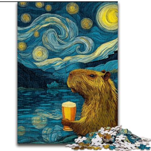 Puzzle für Erwachsene, 1000 Teile, Nachthimmel-Frosch, Puzzle 1000 Teile für Erwachsene, Heimwanddekoration und Familienspielgeschenk (Größe 50x75cm) von WGLINGX