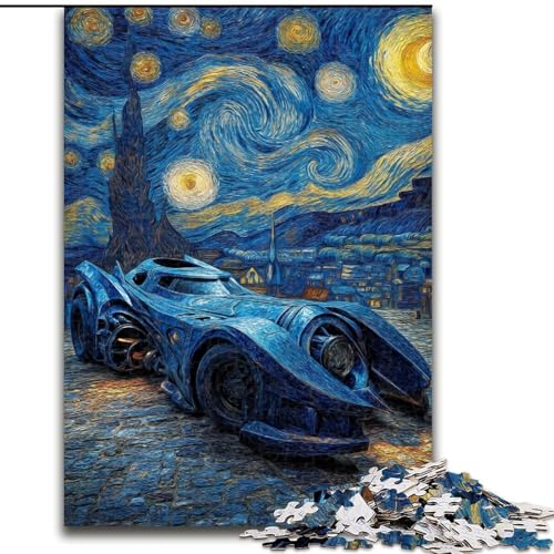 Puzzle für Erwachsene, 1000 Teile, Nachthimmel-Sportwagen, 1000 Teile, Puzzle für Erwachsene, Lernspiel, Herausforderungsspielzeug (Größe 50x75cm) von WGLINGX