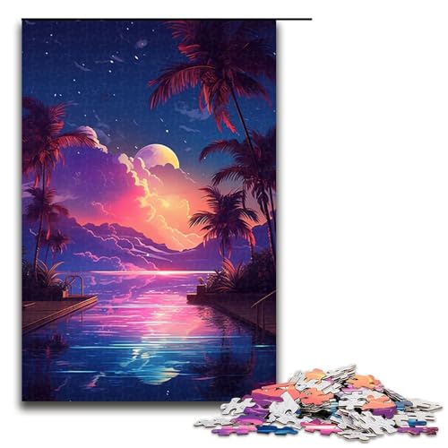 Puzzle für Erwachsene, 1000 Teile, Nachtzeit-Sommer-Puzzle, tolles Geschenk für Teenager ab 14 Jahren (Größe 50 x 75 cm) von WGLINGX