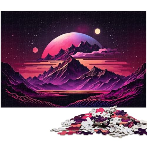 Puzzle für Erwachsene, 1000 Teile, Neon-Berg-Puzzle für Teenager, Papppuzzle, Heimkunstdekor (Größe 38 x 26 cm) von WGLINGX