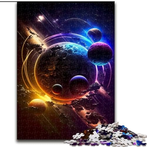 Puzzle für Erwachsene, 1000 Teile, Neon Cosmic Voyage, 1000-teiliges Puzzle für Erwachsene, Lernspiel, Herausforderungsspielzeug (Größe 50x75cm) von WGLINGX