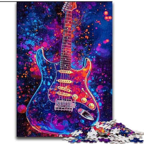 Puzzle für Erwachsene, 1000 Teile, Neon-Gitarre, Puzzle für Erwachsene, 1000 Teile, für Teenager, Familien-Lernspiele, Heimdekoration, Geschenk (Größe 50x75cm) von WGLINGX