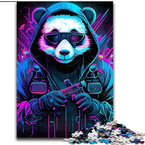 Puzzle für Erwachsene, 1000 Teile, Neon-Panda, Holzpuzzle, Geburtstage, Weihnachten, Halloween, Thanksgiving, Ostern, Größe 26x38cm Puzzle für Erwachsene, 1000 Teile, Neon-Panda, Holzpuzzle, Geburtstage, Weihnachten, Halloween, Thanksgiving, Ostern, Größe 26x38cm von WGLINGX