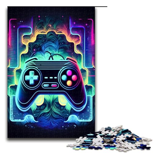 Puzzle für Erwachsene, 1000 Teile, Neon-Spiel, Puzzle für Erwachsene, Holzpuzzle, tolle Geschenke zu Weihnachten (Größe 50 x 75 cm) von WGLINGX