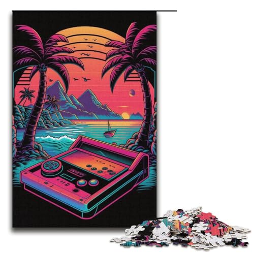 Puzzle für Erwachsene, 1000 Teile, Neon-Spiele, Puzzle für Erwachsene, Papierpuzzle, Lernspiel (Größe 38 x 26 cm) von WGLINGX