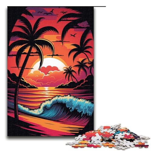 Puzzle für Erwachsene, 1000 Teile, Neon-Strandspielzeug, Denkspiel, Spaß bei Aktivitäten zu Hause, Geburtstagsgeschenk, Reisegeschenk (Größe 50 x 75 cm) von WGLINGX