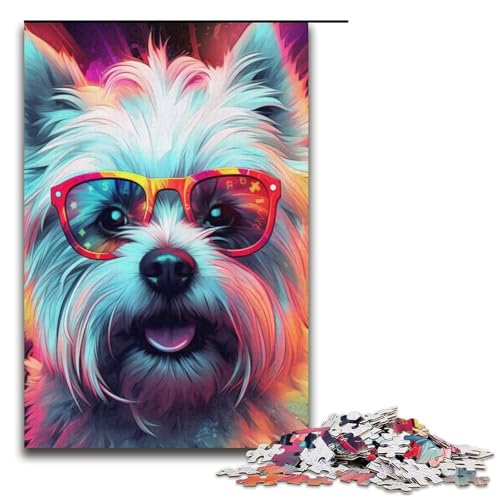 Puzzle für Erwachsene, 1000 Teile, Neonbrille, Hundespielzeug, Denkspiel, jedes Teil ist einzigartig – anspruchsvolles Familienspiel, 37,6 x 26,9 cm Puzzle für Erwachsene, 1000 Teile, Neonbrille, Hundespielzeug, Denkspiel, jedes Teil ist einzigartig – anspruchsvolles Familienspiel, 37,6 x 26,9 cm von WGLINGX