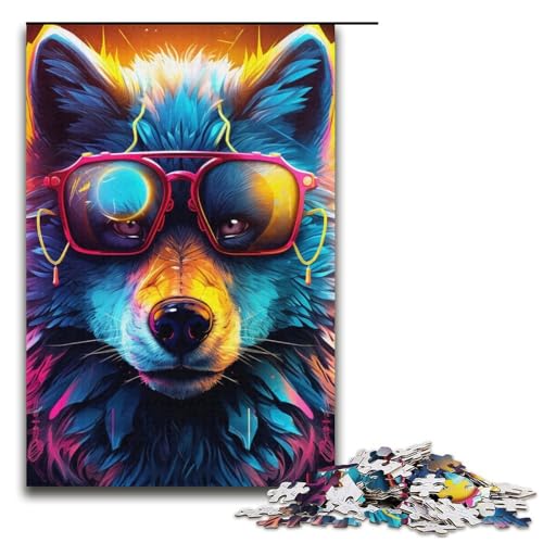 Puzzle für Erwachsene, 1000 Teile, Neonbrille, Wolfsspielzeug, Denkspiel, jedes Teil ist einzigartig – anspruchsvolles Familienspiel, 37,6 x 26,9 cm Puzzle für Erwachsene, 1000 Teile, Neonbrille, Wolfsspielzeug, Denkspiel, jedes Teil ist einzigartig – anspruchsvolles Familienspiel, 37,6 x 26,9 cm von WGLINGX
