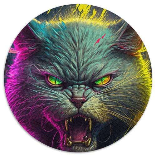 Puzzle für Erwachsene, 1000 Teile, Neonkatze, anspruchsvolles Puzzle, anspruchsvolles Denkspiel für Teenager und Familien (67,5x67,5cm) von WGLINGX