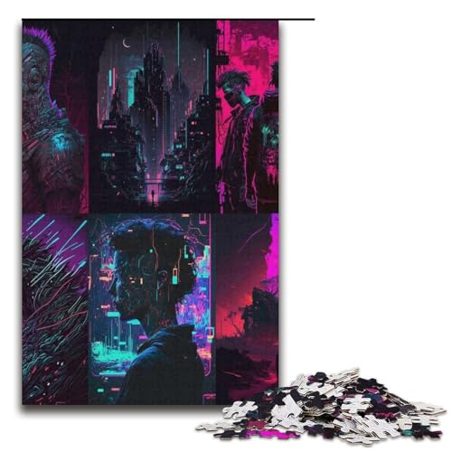 Puzzle für Erwachsene, 1000 Teile, Neonlandschaft, Spielzeug, Denkspiel, jedes Teil ist einzigartig – anspruchsvolles Familienspiel, 37,6 x 26,9 cm Puzzle für Erwachsene, 1000 Teile, Neonlandschaft, Spielzeug, Denkspiel, jedes Teil ist einzigartig – anspruchsvolles Familienspiel, 37,6 x 26,9 cm von WGLINGX
