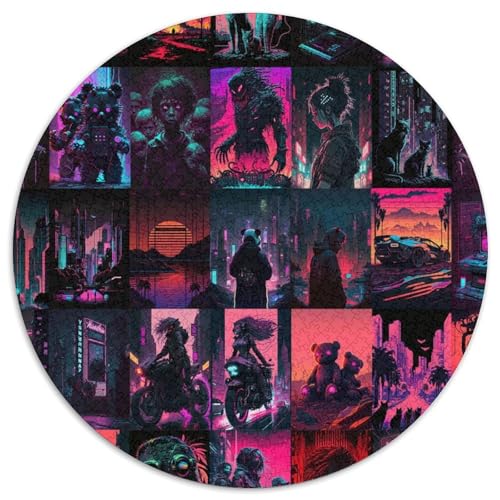 Puzzle für Erwachsene, 1000 Teile, Neonlandschaft, anspruchsvolle Puzzles, anspruchsvolles Denkspiel für Teenager und Familien (67,5x67,5cm) von WGLINGX