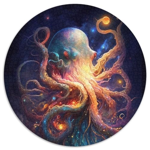 Puzzle für Erwachsene, 1000 Teile, Oktopus-Monster, runde Puzzles 1000 Teile für Erwachsene, Gehirn-Herausforderungsgeschenk, pädagogische Aktivität für Teenager, 1000 Teile (67,5x67,5cm) von WGLINGX