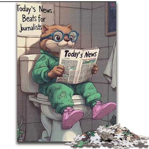 Puzzle für Erwachsene, 1000 Teile, Otter Go Toilet, Puzzle 1000 Teile für Erwachsene, Familienaktivitätsspiel für Teenager, anspruchsvolles Denkspiel (Größe 38x26cm) von WGLINGX