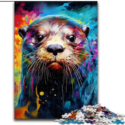 Puzzle für Erwachsene, 1000 Teile, Otter-Puzzle aus Pappe, pädagogisches und unterhaltsames Indoor-Spiel zur Heimdekoration (Größe 26x38cm) von WGLINGX