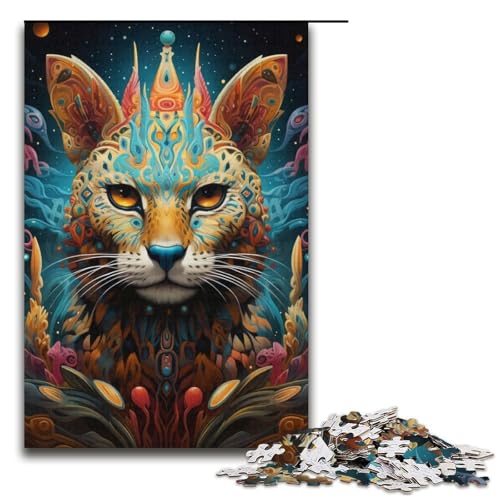 Puzzle für Erwachsene, 1000 Teile, Ozelot-Puzzle für Erwachsene, Kartonpuzzle, anspruchsvolles Spiel, 38,1 x 26,9 cm von WGLINGX