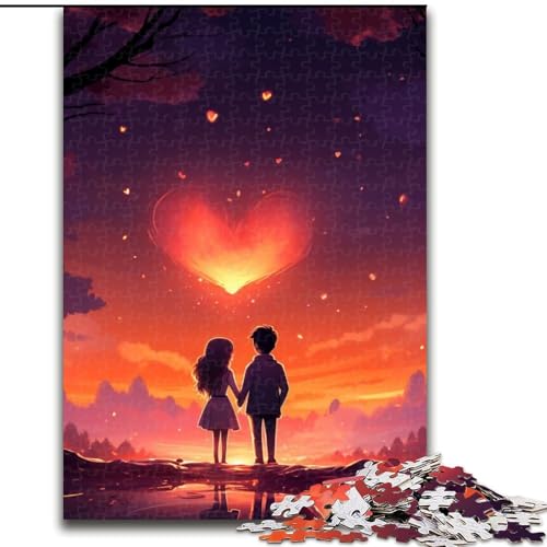 Puzzle für Erwachsene, 1000 Teile, Paar bei Sonnenuntergang, Puzzle für Erwachsene, 1000 Teile, Lernspielzeug (Größe 50x75cm) von WGLINGX