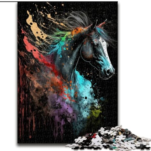 Puzzle für Erwachsene, 1000 Teile, Paintsplash-Pferd, Papppuzzle, Geburtstage, Weihnachten, Halloween, Thanksgiving, Ostern, Größe 26x38cm Puzzle für Erwachsene, 1000 Teile, Paintsplash-Pferd, Papppuzzle, Geburtstage, Weihnachten, Halloween, Thanksgiving, Ostern, Größe 26x38cm von WGLINGX