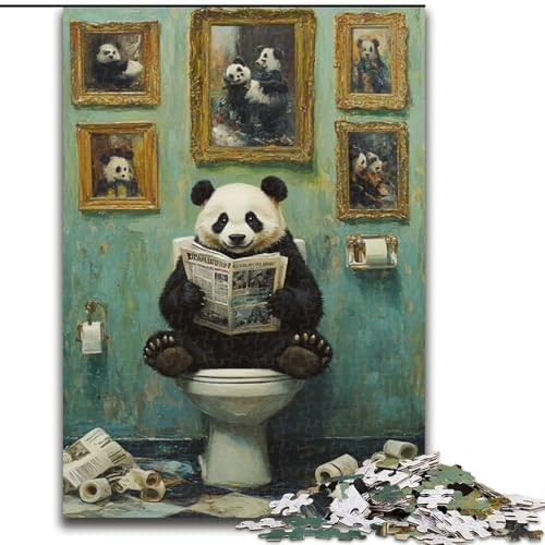 Puzzle für Erwachsene, 1000 Teile, Panda Go Toilet, Puzzle 1000 Teile für Erwachsene, anspruchsvolles Denkspiel für Teenager, Spaß für den Familienspieleabend (Größe 50x75cm) von WGLINGX