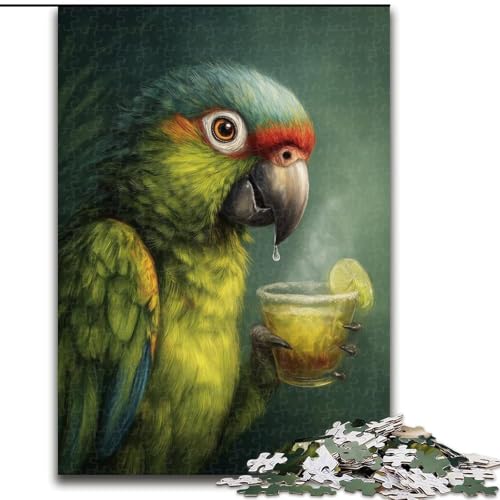 Puzzle für Erwachsene, 1000 Teile, Papagei trinkt EIN Getränk, Puzzle 1000 Teile für Erwachsene, Heimwanddekoration und Familienspielgeschenk (Größe 26x38cm) von WGLINGX