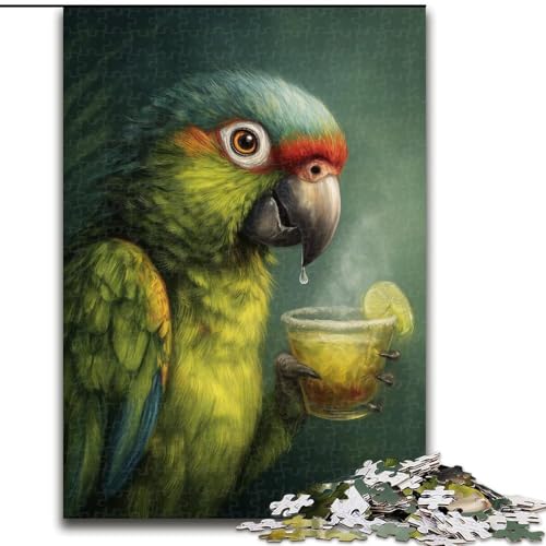 Puzzle für Erwachsene, 1000 Teile, Papagei trinkt EIN Getränk, Puzzle für Erwachsene, anspruchsvolles DIY-Denkspiel, interaktives Familienspiel (Größe 50x75cm) von WGLINGX