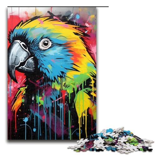 Puzzle für Erwachsene, 1000 Teile, Papageien-Graffiti-Malerei, Puzzle für Teenager, Holzpuzzle, tolles Geschenk für Erwachsene, 19,69 x 29,53 Zoll Puzzle für Erwachsene, 1000 Teile, Papageien-Graffiti-Malerei, Puzzle für Teenager, Holzpuzzle, tolles Geschenk für Erwachsene, 19,69 x 29,53 Zoll von WGLINGX