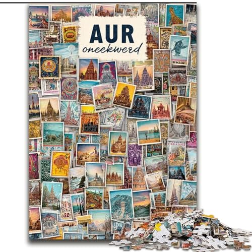 Puzzle für Erwachsene, 1000 Teile, Paris-Collage, Holzpuzzle, Denkspiel für Teenager, Familienspieleabend (Größe 50x75cm) von WGLINGX