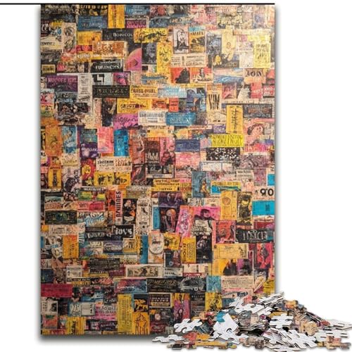 Puzzle für Erwachsene, 1000 Teile, Pariser Briefmarkencollage, 1000 Teile, Puzzle-Geschenke, entspannende Unterhaltung, Heimdekoration (Größe 50x75cm) von WGLINGX