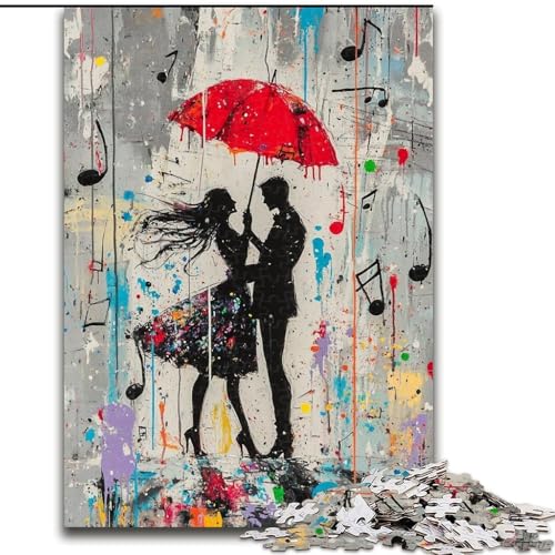 Puzzle für Erwachsene, 1000 Teile, Pariser Tänzerin, Graffiti, anspruchsvolle Puzzles, Spaß für die ganze Familie, Basteln, perfekt für Geburtstage, Feiertage (Größe 26x38cm) von WGLINGX