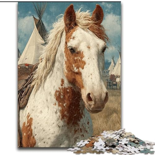 Puzzle für Erwachsene, 1000 Teile, Pferd, 1000 Teile, Puzzle für Erwachsene, Lernspiel, Herausforderungsspielzeug (Größe 26x38cm) von WGLINGX
