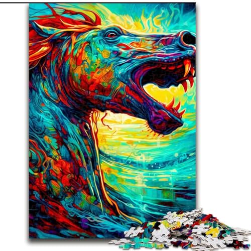 Puzzle für Erwachsene, 1000 Teile, Pferd, schwierige Puzzles für Erwachsene, Lernspiele, Heimdekoration (Größe 50x75cm) von WGLINGX