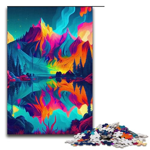 Puzzle für Erwachsene, 1000 Teile, Phantasmal Lridescent Landscape, Puzzle für Erwachsene, Kartonpuzzle, anspruchsvolles Spiel, 14,96 x 10,24 Zoll von WGLINGX