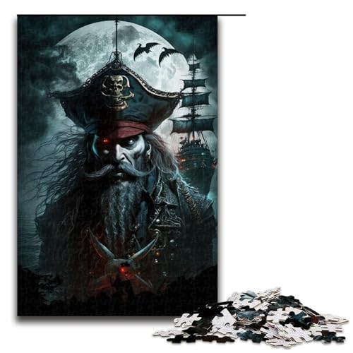 Puzzle für Erwachsene, 1000 Teile, Piratenkapitän, Spielzeug, Lernspiele, Stressabbau, Analyse und Logik (Größe 50 x 75 cm) von WGLINGX