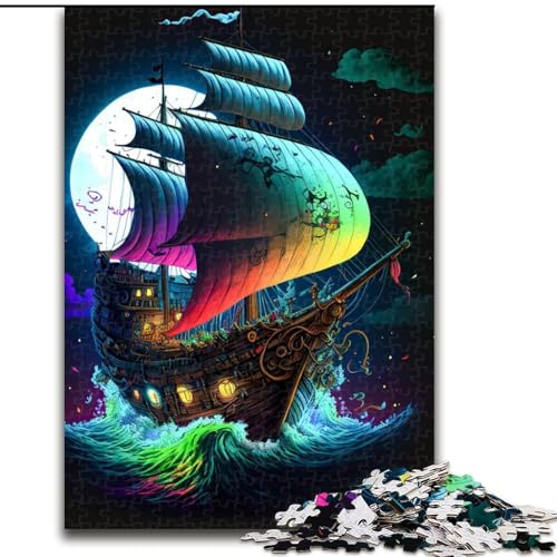 Puzzle für Erwachsene, 1000 Teile, Piratenschiff, Bunte Holzpuzzles, perfekt für Familienspaß an Geburtstagen, Weihnachten, Größe 26x38cm Puzzle für Erwachsene, 1000 Teile, Piratenschiff, Bunte Holzpuzzles, perfekt für Familienspaß an Geburtstagen, Weihnachten, Größe 26x38cm von WGLINGX