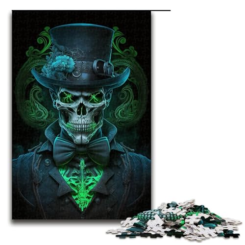 Puzzle für Erwachsene, 1000 Teile, Piratenschiff-Totenkopf-Puzzle, tolles Geschenk für Teenager ab 14 Jahren (Größe 50 x 75 cm) von WGLINGX