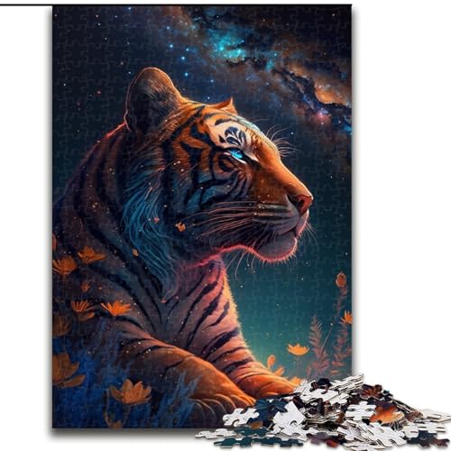 Puzzle für Erwachsene, 1000 Teile, Planet Tiger, Holzpuzzle, DIY-Heimdekoration, Denkspiel für Teenager (Größe 50x75cm) von WGLINGX
