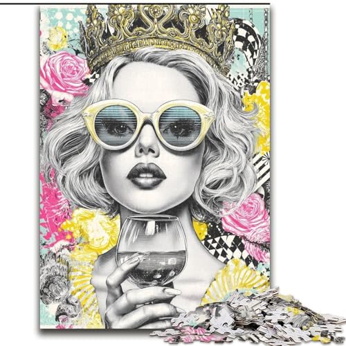 Puzzle für Erwachsene, 1000 Teile, Pop-Art-Queen, 1000 Teile, Puzzle für Erwachsene, Lernspiel, Herausforderungsspielzeug (Größe 26x38cm) von WGLINGX