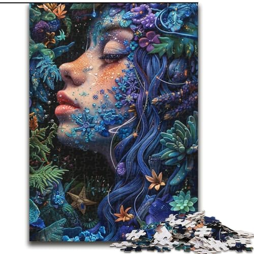 Puzzle für Erwachsene, 1000 Teile, Psychedelic Girl, Puzzle für Erwachsene, 1000-teiliges Familienaktivitätsspiel für Teenager, anspruchsvolles Denkspiel (Größe 26x38cm) von WGLINGX