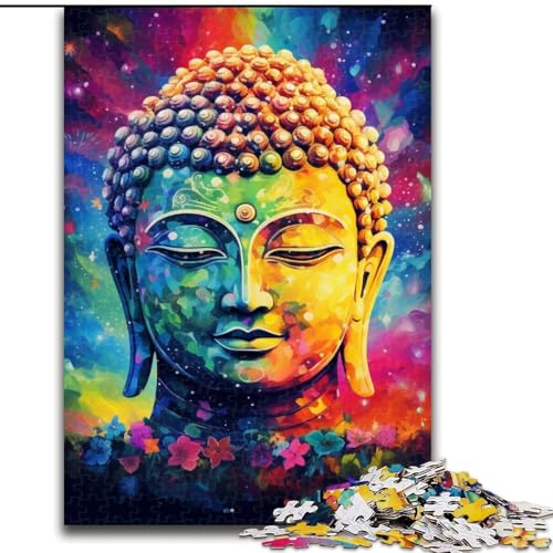 Puzzle für Erwachsene, 1000 Teile, Psychedelischer Buddha, Holzpuzzle, anspruchsvolles Denkspiel für Teenager, Familienspaß, DIY-Heimdekor-Geschenk (Größe 50x75cm) von WGLINGX