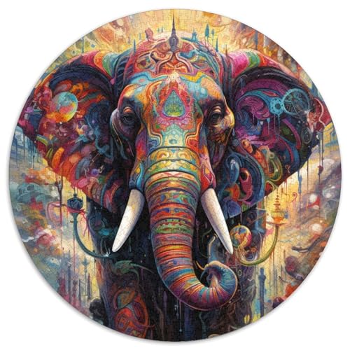 Puzzle für Erwachsene, 1000 Teile, Psychedelischer Elefant, Papppuzzle mit interaktivem Familienspiel, Kinder ab 14 Jahren (67,5 x 67,5 cm) von WGLINGX