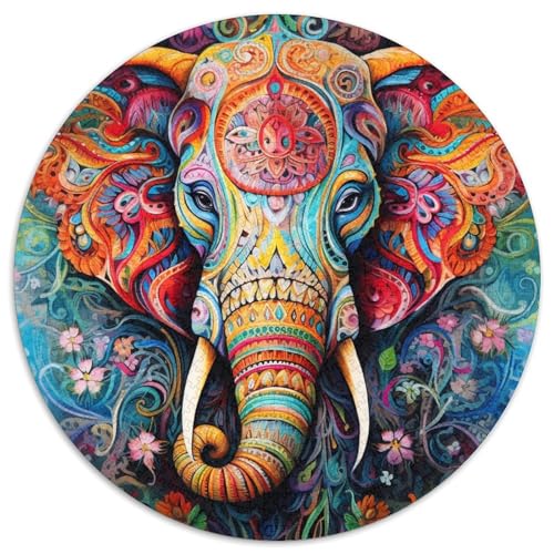 Puzzle für Erwachsene, 1000 Teile, Psychedelischer Elefant, Papppuzzle mit interaktivem Familienspiel, Kinder ab 14 Jahren (67,5 x 67,5 cm) von WGLINGX