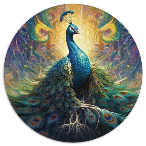 Puzzle für Erwachsene, 1000 Teile, Psychedelischer Pfau, Puzzle für Erwachsene, anspruchsvolles Denkspiel, Familienaktivität, Heimdekoration, (67,5 x 67,5 cm) von WGLINGX