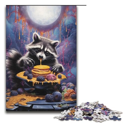 Puzzle für Erwachsene, 1000 Teile, Psychedelischer Tierwaschbär, DIY-Puzzle-Spielzeug, einzigartige Heimdekoration und Geschenke, 14,96 x 10,24 Zoll Puzzle für Erwachsene, 1000 Teile, Psychedelischer Tierwaschbär, DIY-Puzzle-Spielzeug, einzigartige Heimdekoration und Geschenke, 14,96 x 10,24 Zoll von WGLINGX
