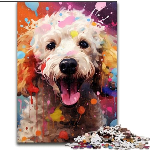 Puzzle für Erwachsene, 1000 Teile, Pudel-Puzzle, 1000 Teile für Erwachsene, Lernspiel, Herausforderungsspielzeug (Größe 26x38cm) von WGLINGX