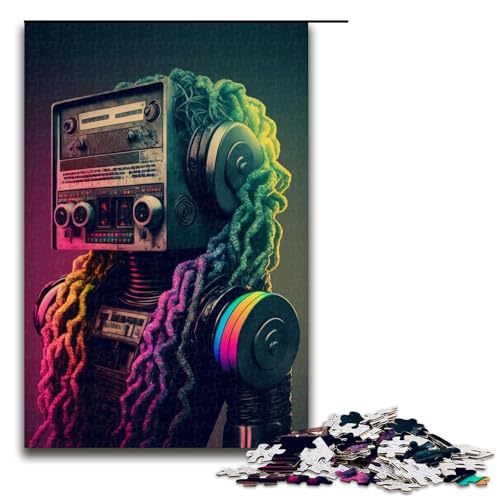 Puzzle für Erwachsene, 1000 Teile, Radio Girl, Heimdekoration, Puzzle, Spielzeug, (Größe 50 x 75 cm) von WGLINGX
