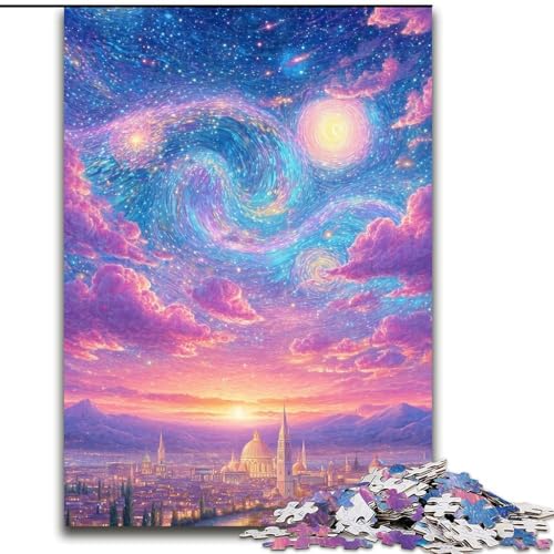 Puzzle für Erwachsene, 1000 Teile, Regenbogen-Sonnenuntergang, 1000 Teile, Puzzle für Erwachsene, Lernspiel, Herausforderungsspielzeug (Größe 26x38cm) von WGLINGX