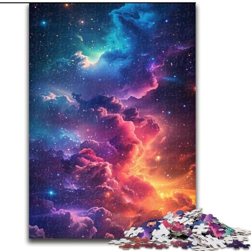 Puzzle für Erwachsene, 1000 Teile, Regenbogen-Universum, Holzpuzzle, DIY-Heimdekor, Denkspiel für Teenager (Größe 50x75cm) von WGLINGX